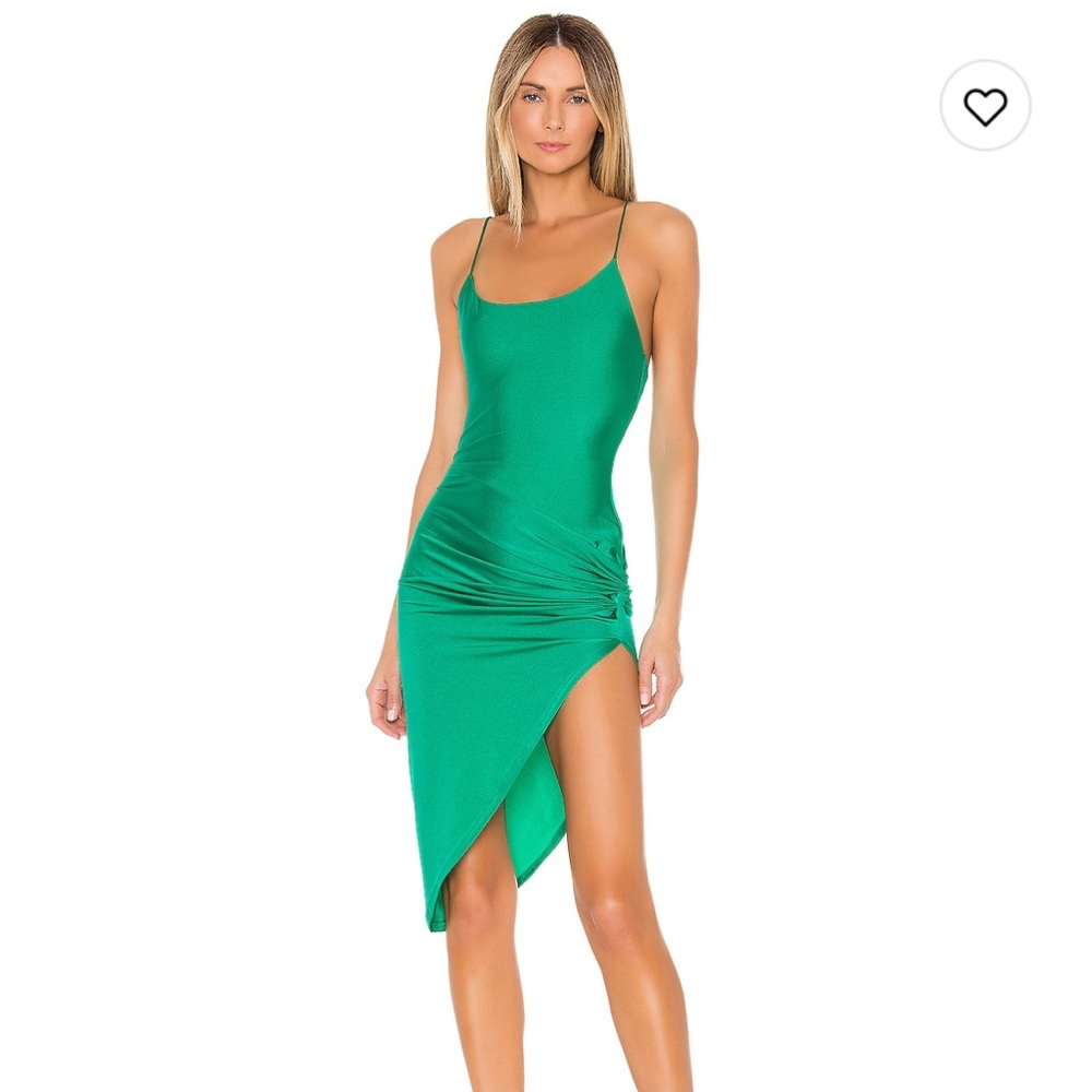 NWT Superdown Eva twisted slit dress in green